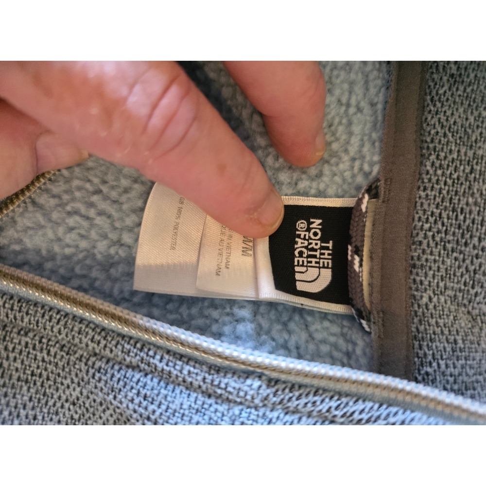 The North Face Crescent Hooded Fleece Jacket Grey Full Zip Sweater Womens Medium - Picture 6 of 8